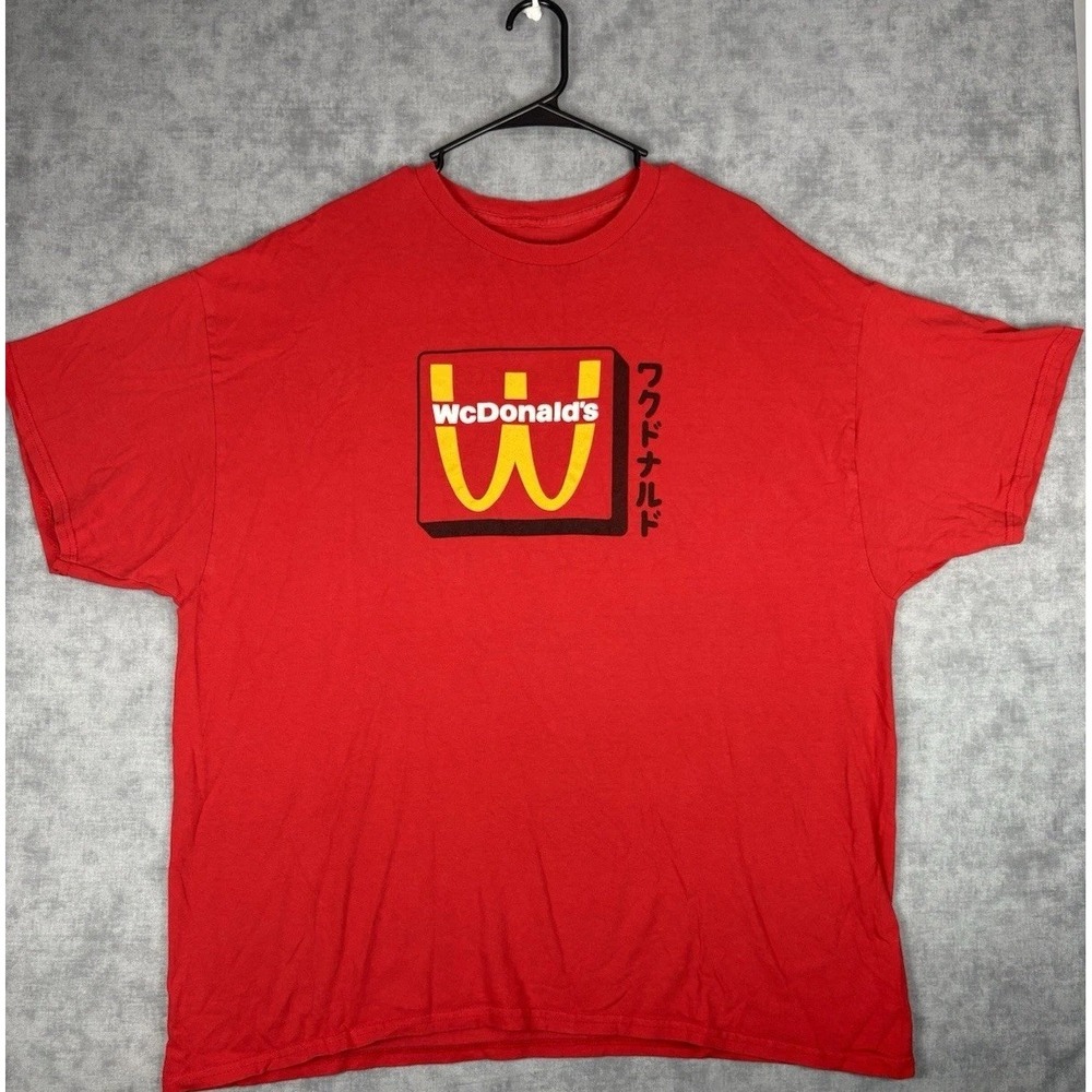 WcDonald's Anime McDonald's Parody T Shirt Red Double Sided Graphic XL